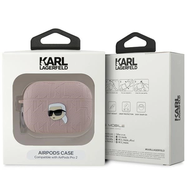 Karl Lagerfeld Monogram Karl galvos dėklas AirPods Pro 2 – rožinis - Image 4