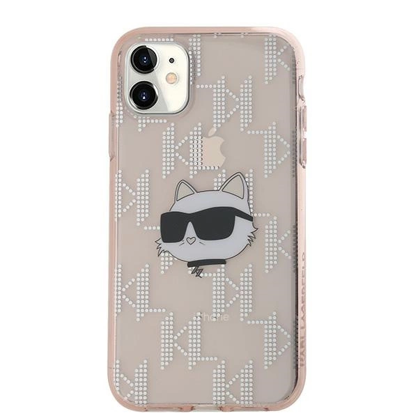 Karl Lagerfeld IML Choupette Head & Monogram dėklas skirtas iPhone 11 / Xr – rožinis - Image 3