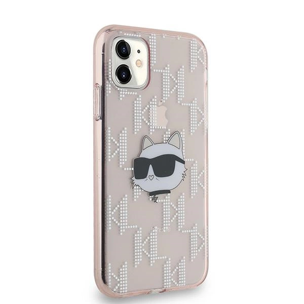 Karl Lagerfeld IML Choupette Head & Monogram dėklas skirtas iPhone 11 / Xr – rožinis - Image 4