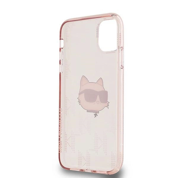 Karl Lagerfeld IML Choupette Head & Monogram dėklas skirtas iPhone 11 / Xr – rožinis - Image 7