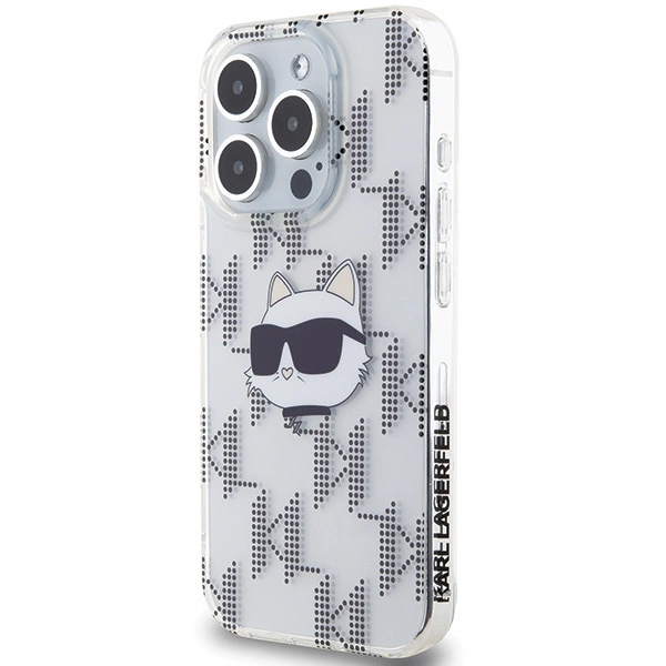 Karl Lagerfeld IML Choupette Head & Monogram dėklas skirtas iPhone 15 Pro Max – permatomas - Image 2
