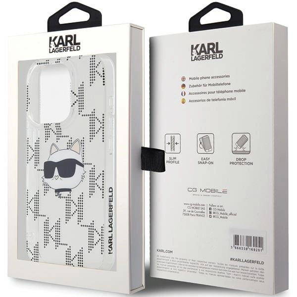 Karl Lagerfeld IML Choupette Head & Monogram dėklas skirtas iPhone 15 Pro Max – permatomas - Image 8