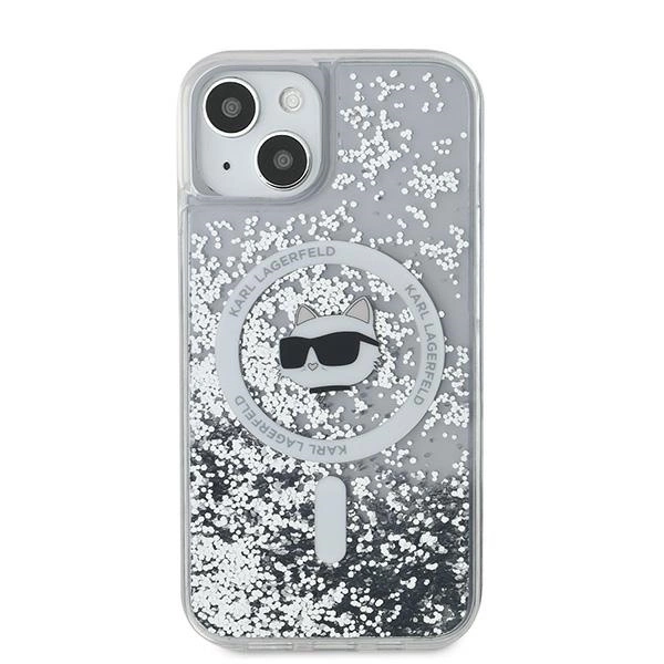 Karl Lagerfeld Liquid Glitter Choupette Head MagSafe dėklas skirtas iPhone 14 / 15 / 13 – permatomas - Image 3