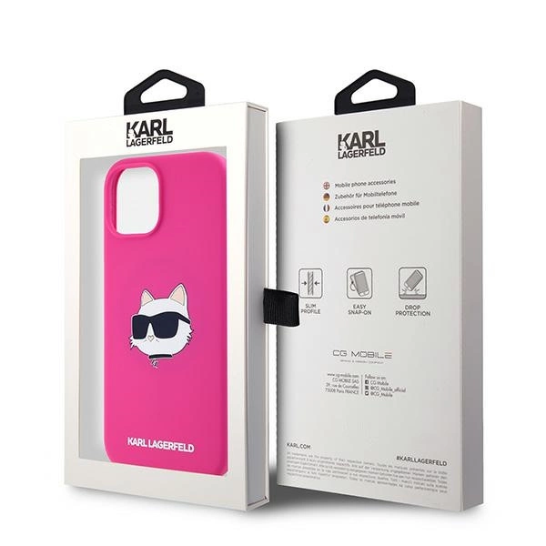 Karl Lagerfeld Silicone Choupette Head MagSafe dėklas skirtas iPhone 15 Plus / 14 Plus – rožinis - Image 8