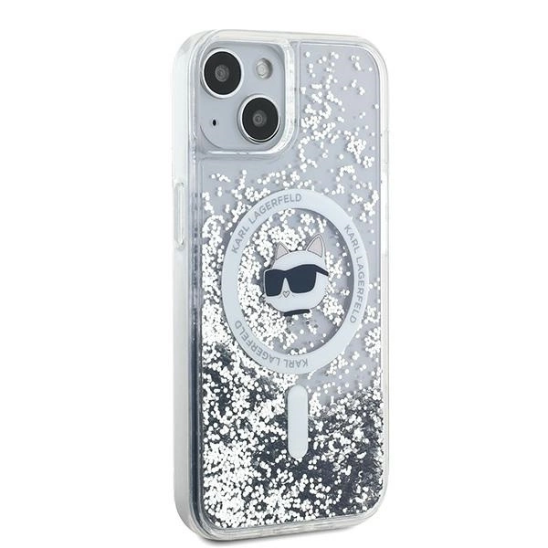 Karl Lagerfeld Liquid Glitter Choupette Head MagSafe dėklas skirtas iPhone 15 / 14 / 13 – permatomas - Image 4