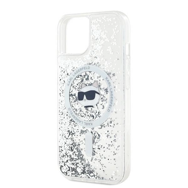 Karl Lagerfeld Liquid Glitter Choupette Head MagSafe dėklas skirtas iPhone 15 / 14 / 13 – permatomas - Image 6