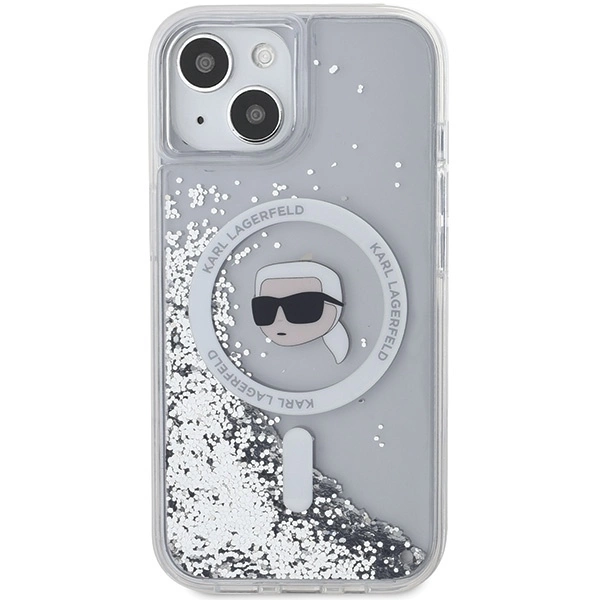 Karl Lagerfeld Liquid Glitter Karl Head MagSafe dėklas skirtas iPhone 15 / 14 / 13 – permatomas - Image 3