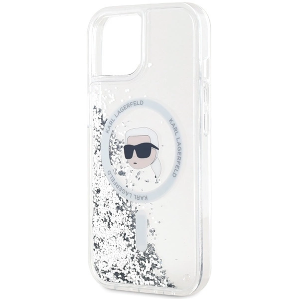 Karl Lagerfeld Liquid Glitter Karl Head MagSafe dėklas skirtas iPhone 15 / 14 / 13 – permatomas - Image 6