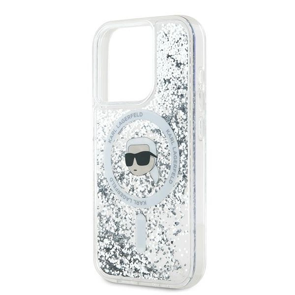 Karl Lagerfeld Liquid Glitter Karl Head MagSafe dėklas skirtas iPhone 15 Pro Max – permatomas - Image 6