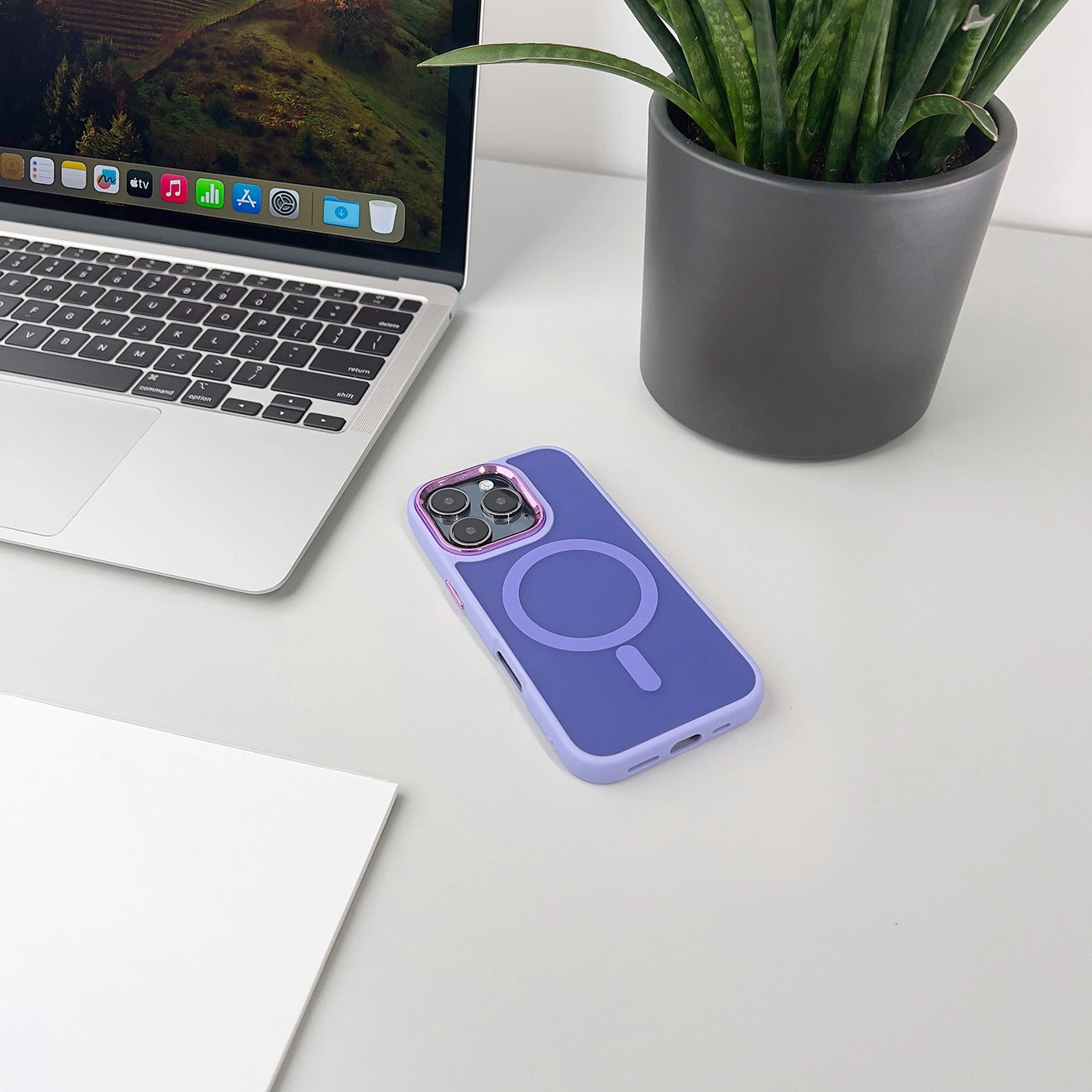 Magnetic Collection MagSafe dėklas iPhone 16 Pro Max - violetinis - Image 7