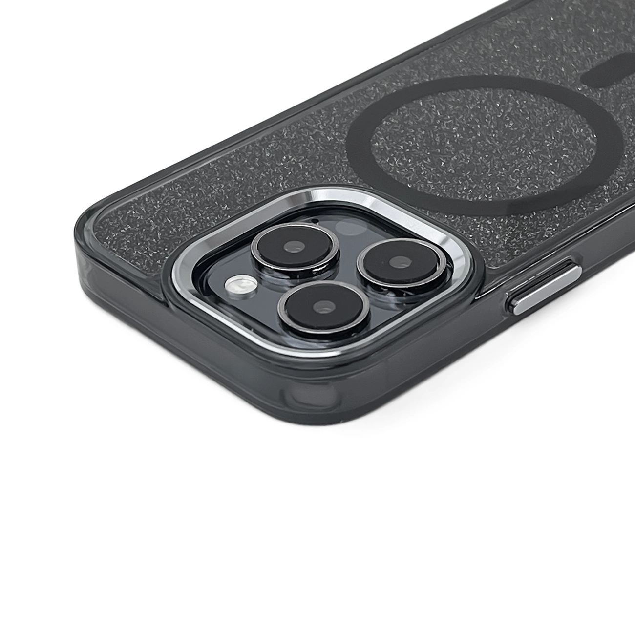 Glitter dėklas MagSafe iPhone 16 Plus - juodas su blizgučiais - Image 2