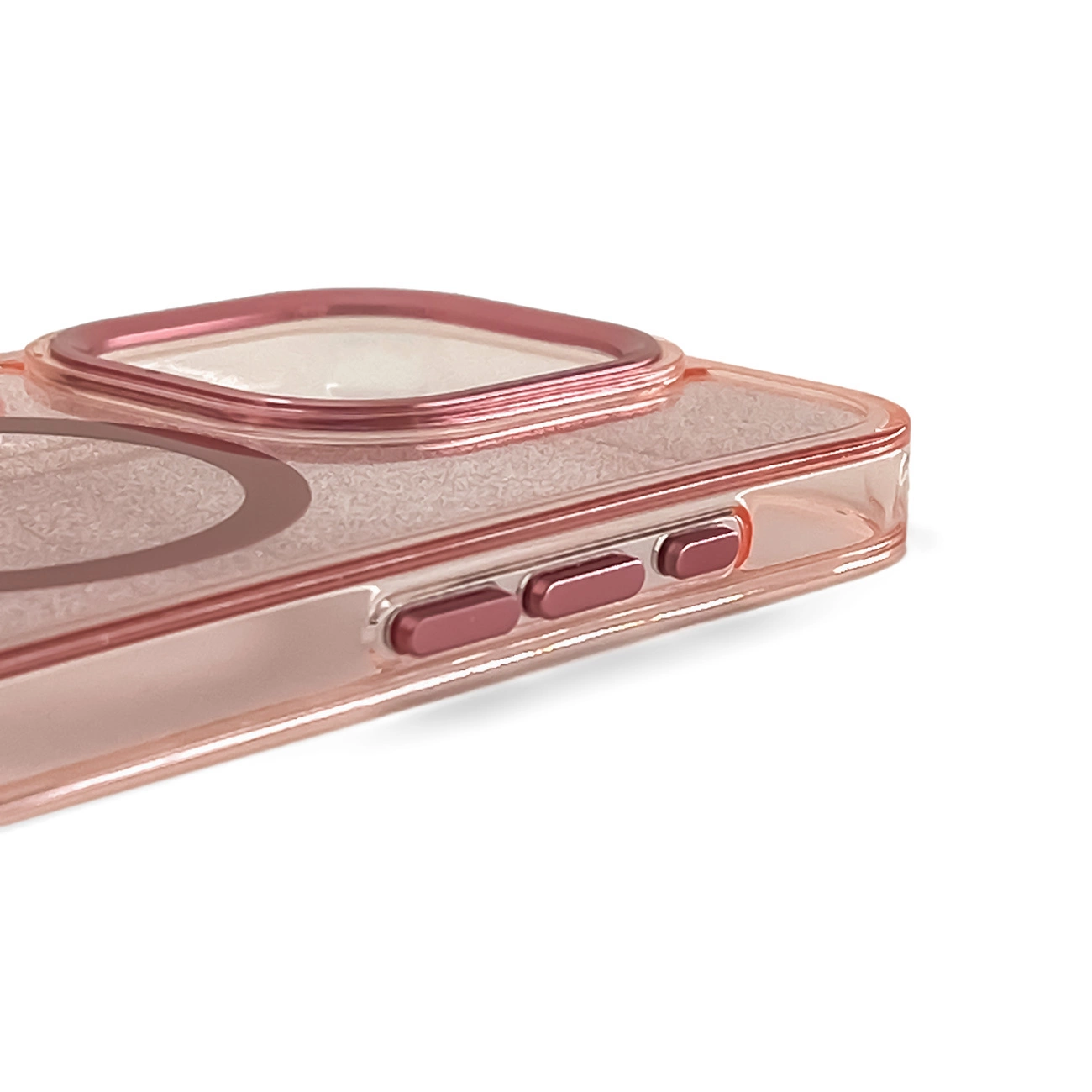 Glitter dėklas MagSafe iPhone 16 Pro Max - rožinis su blizgučiais - Image 3