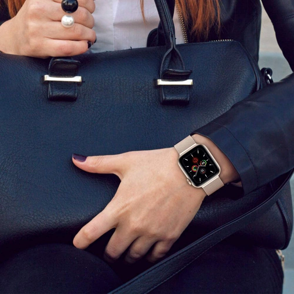 Tech-Protect MilaneseBand Apple Watch 4 / 5 / 6 / 7 / 8 / 9 / SE / Ultra 1 / 2 (42/44/45/49 mm) - juodas - Image 3
