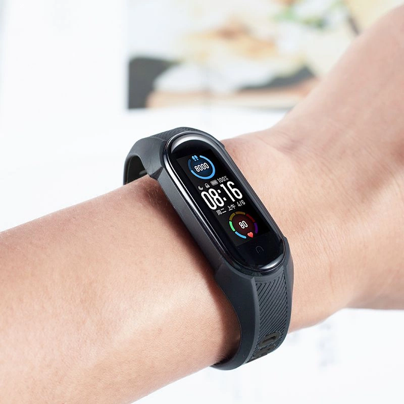 Tech-Protect Armor dirželis Xiaomi Mi Smart Band 5 / 6 / 6 NFC - juodas ir raudonas - Image 3
