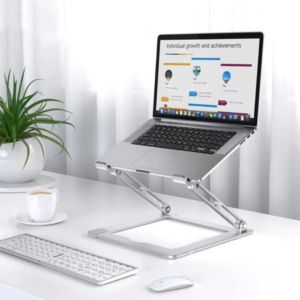 Tech-Protect ULS400 universalus sulankstomas stovas nešiojamiesiems kompiuteriams iki 17’’ - sidabrinis - Image 5