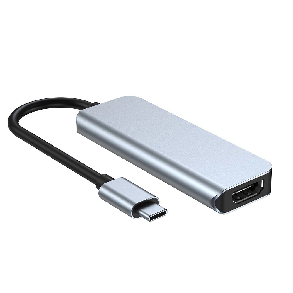 HUB Tech-Protect V2 4in1 USB-C - USB-A 3.0 / USB-A 2.0 / USB-C / HDMI - pilkas - Image 4