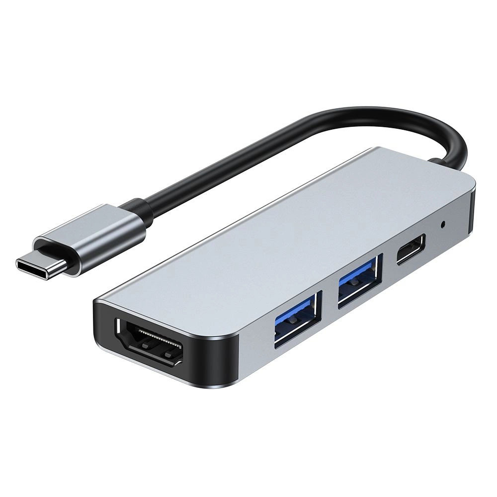 HUB Tech-Protect V2 4in1 USB-C - USB-A 3.0 / USB-A 2.0 / USB-C / HDMI - pilkas - Image 5