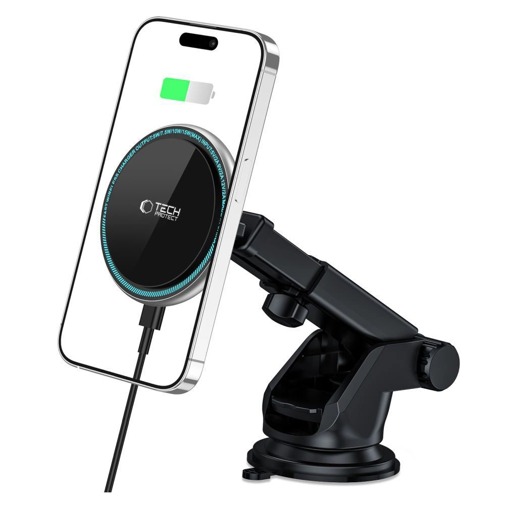 Tech-Protect A2 automobilinis telefono laikiklis su MagSafe 15W indukciniu įkrovikliu panelėje - juodas - Image 2