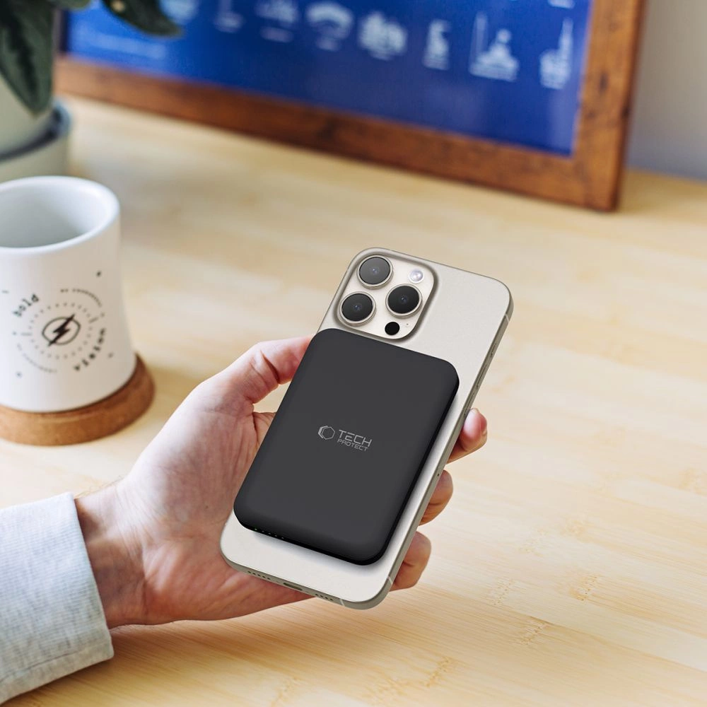 Tech-Protect LifeMag PB10 išorinė baterija su MagSafe 5000mAh 15W USB-C - juoda + USB-C laidas - Image 7