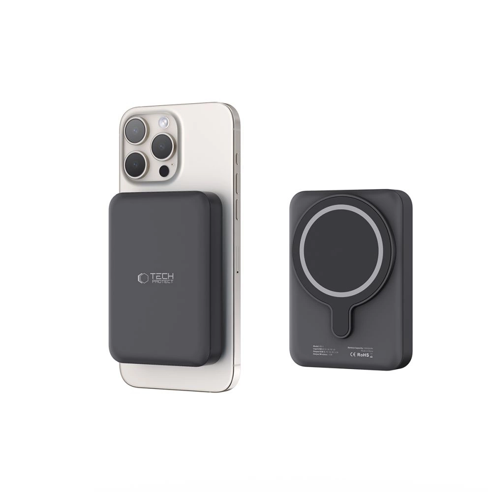 Tech-Protect LifeMag PB11 išorinė baterija su MagSafe 10000mAh 15W USB-C portu - juoda + USB-C kabelis - Image 5