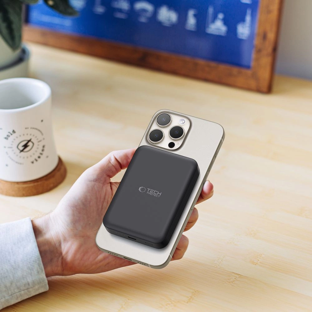 Tech-Protect LifeMag PB11 išorinė baterija su MagSafe 10000mAh 15W USB-C portu - juoda + USB-C kabelis - Image 8