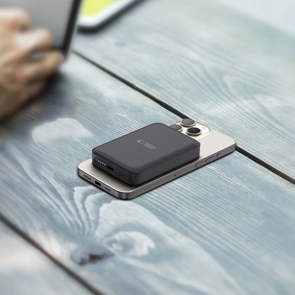 Tech-Protect LifeMag PB11 išorinė baterija su MagSafe 10000mAh 15W USB-C portu - juoda + USB-C kabelis - Image 9