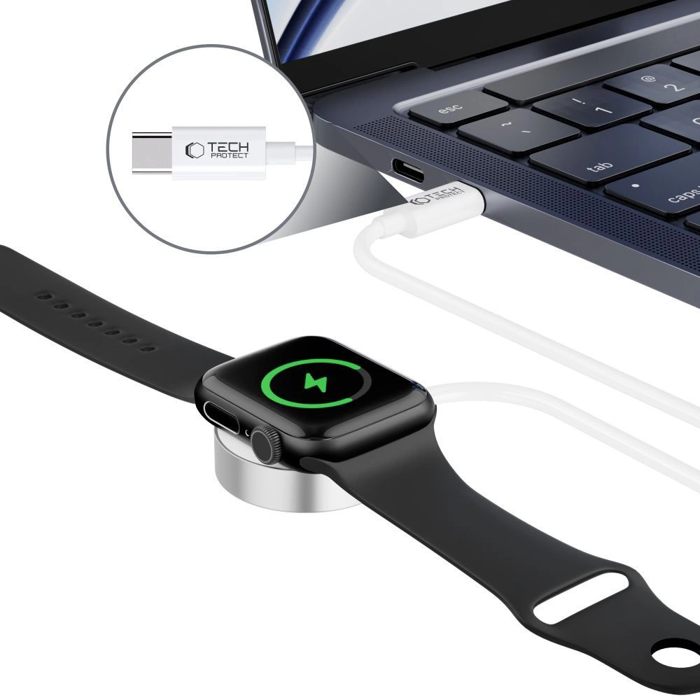 Tech-Protect UltraBoost magnetinis indukcinis įkroviklis su USB-C jungtimi Apple Watch 1.2 m - baltas - Image 4