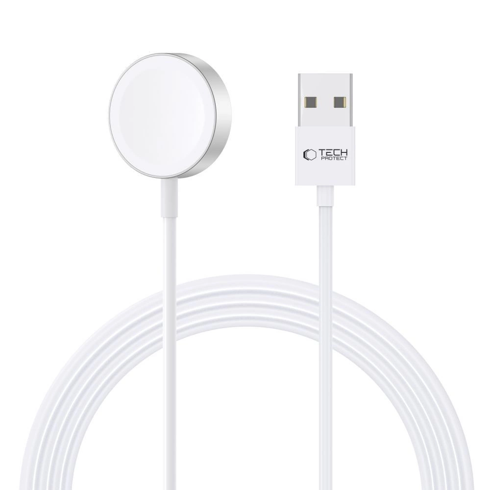 Tech-Protect UltraBoost Magnetic Inductive Charger with USB-A Connector for Apple Watch 1.2m - White