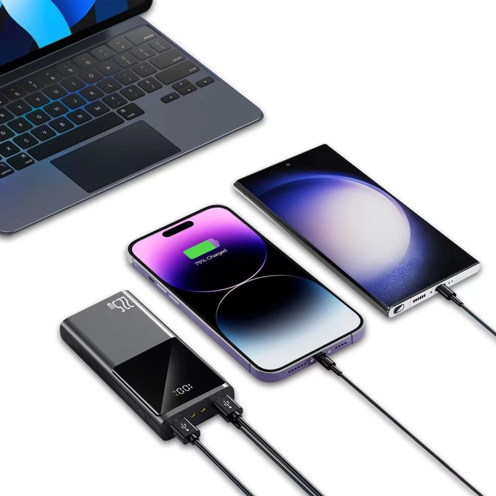 Powerbank Tech-Protect PB13 20000mAh 22.5W 2x USB-A / USB-C / Lightning su USB-C / USB-A kabeliu – pilkas - Image 6
