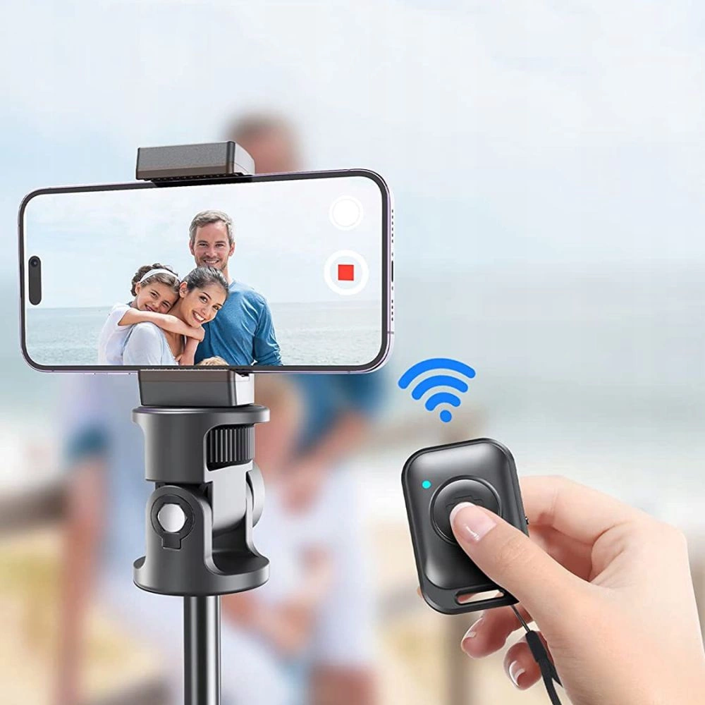 Tech-Protect L03S Bluetooth selfie lazda su nuotolinio valdymo pultu, trikojis iki 148 cm ir galvute 180° – juodas - Image 4