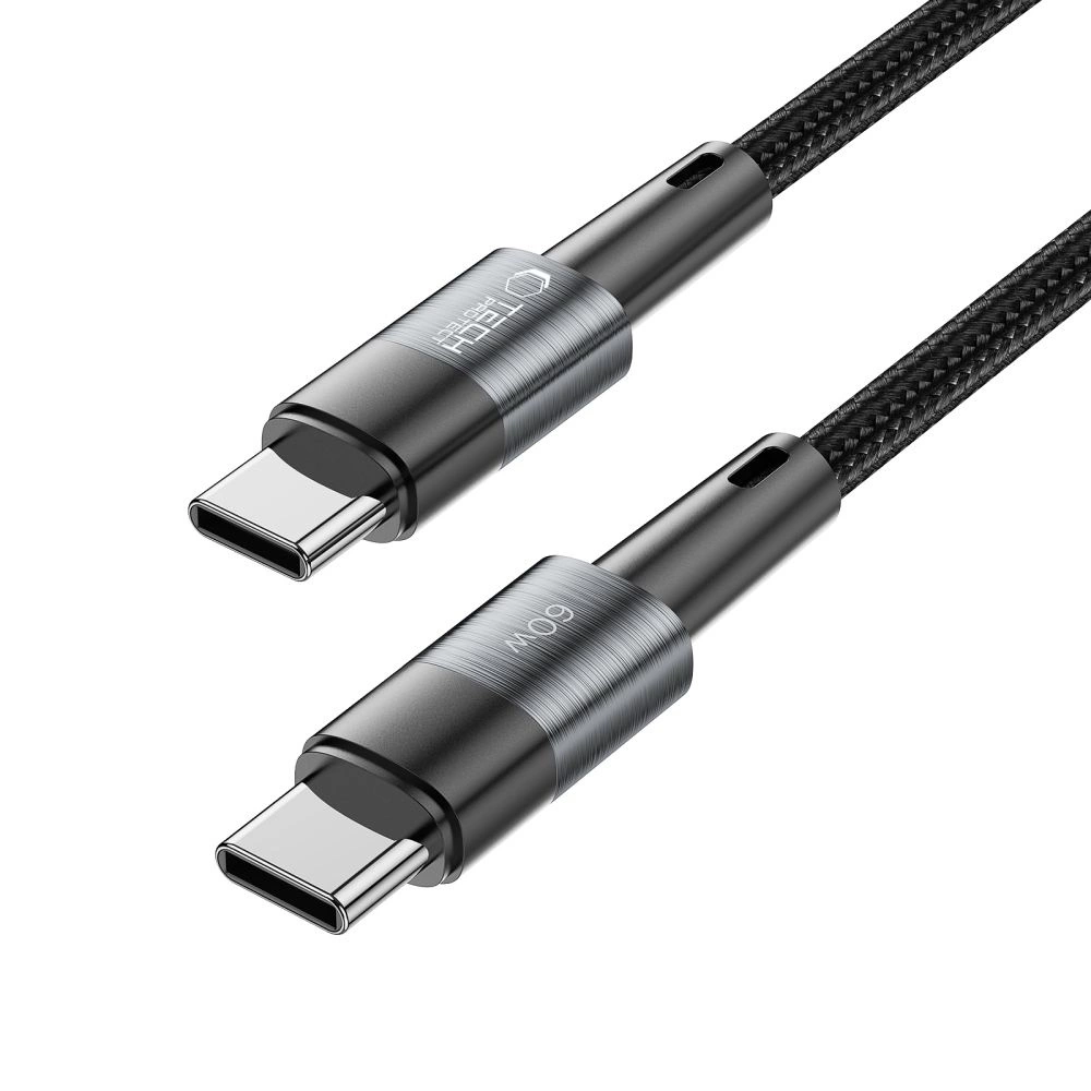 Tech-Protect UltraBoost USB-C / USB-C PD kabelis 60W 3A 1 m – pilkas - Image 3