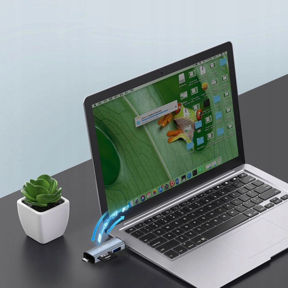 Tech-Protect UltraBoost SD/micro SD kortelių skaitytuvas su USB-C / USB-A jungtimis – pilkas - Image 2