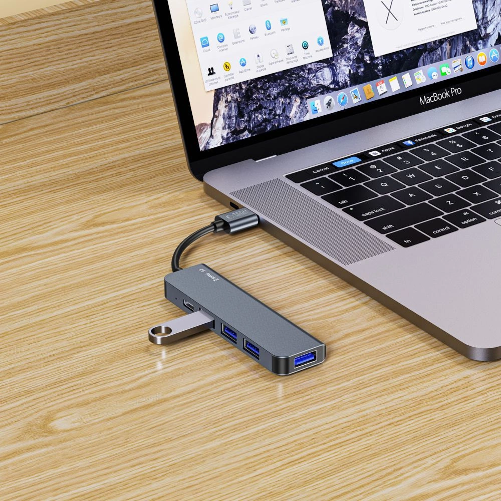 HUB Tech-Protect V0 5in1 USB-A - USB-A 3.0 / 3x USB-A 2.0 / USB-C – pilkas - Image 5