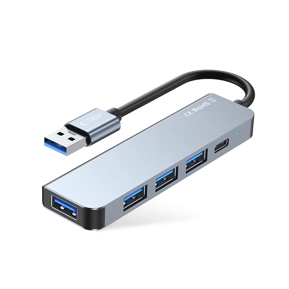 HUB Tech-Protect V0 5in1 USB-A - USB-A 3.0 / 3x USB-A 2.0 / USB-C – pilkas - Image 6