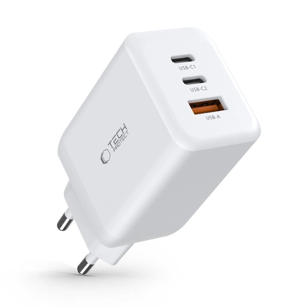 Tech-Protect C65W įkroviklis 2x USB-C PD 65W / USB-A QC 3.0 – baltas - Image 7