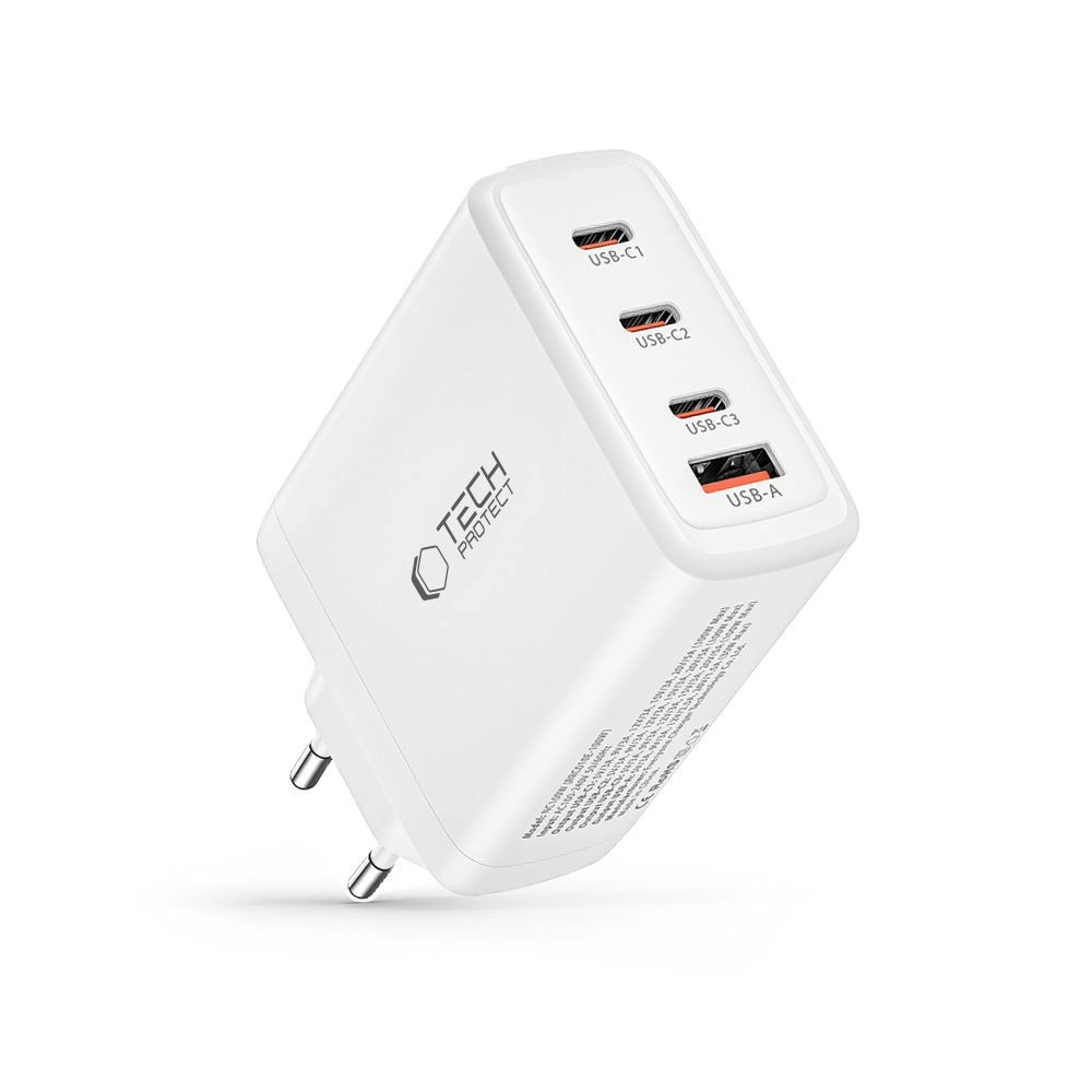 Tech-Protect NC100W-GAN įkroviklis GaN 3x USB-C PD 100W / USB-A QC 3.0 – baltas - Image 6