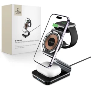 Tech-Protect QI15W-A29 3-in-1 Inductive Charger with MagSafe for Smartphone / Apple Watch / AirPods - Black