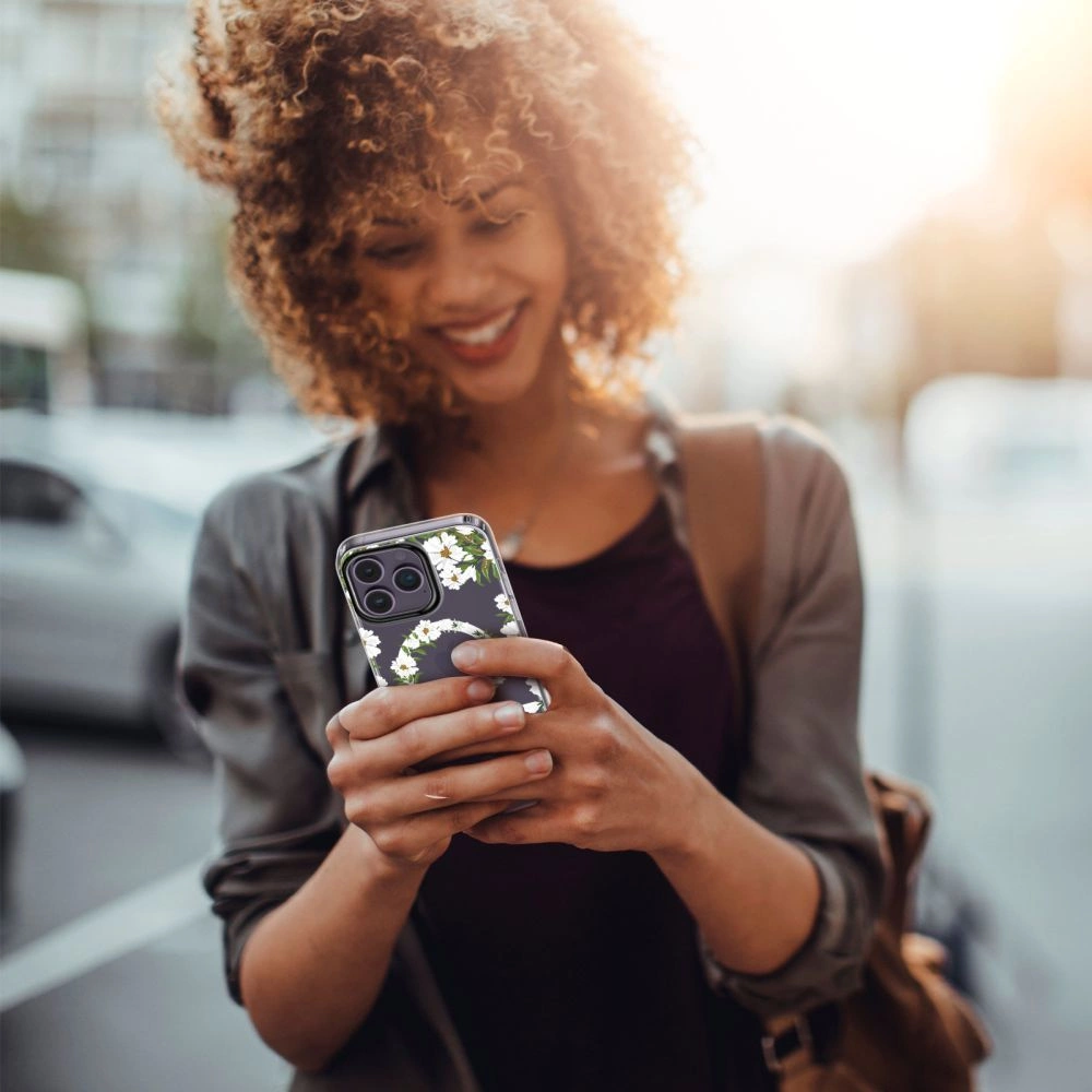 Tech-Protect MagMood MagSafe dėklas iPhone 15 Pro Max – ramunėlės su lapeliais - Image 3