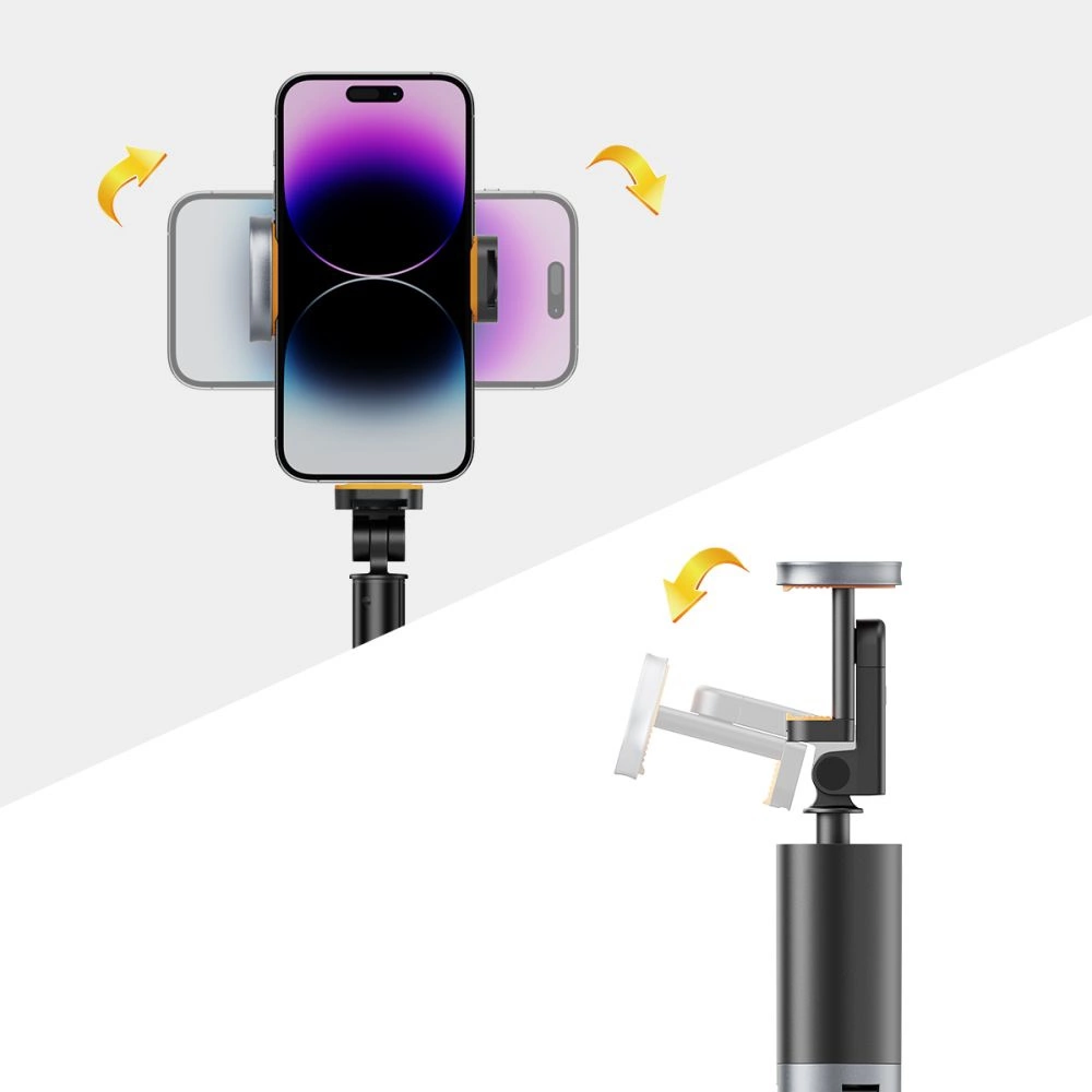 Tech-Protect L08S Bluetooth selfie lazda su nuotolinio valdymo pultu, trikojus iki 141 cm - juoda - Image 4