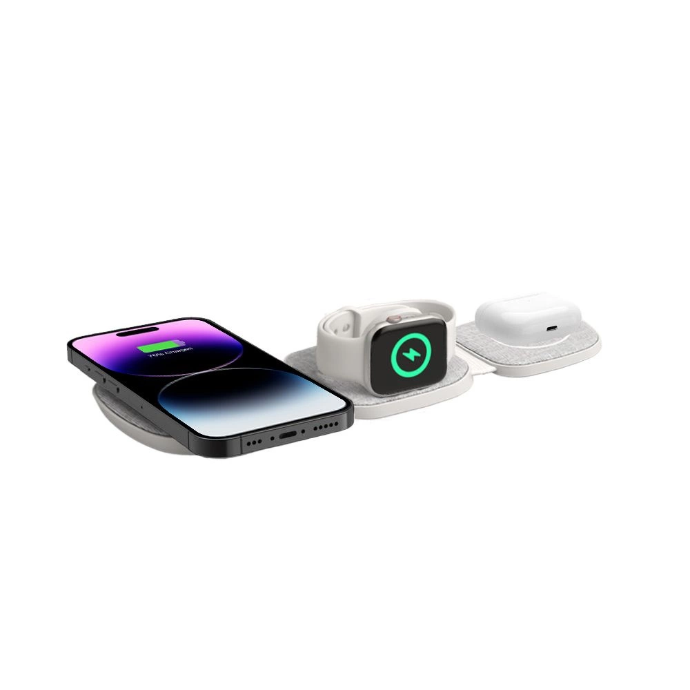 Tech-Protect QI15W-A32 3in1 indukcinis įkroviklis su MagSafe telefonui / Apple Watch / AirPods - pilkas - Image 8