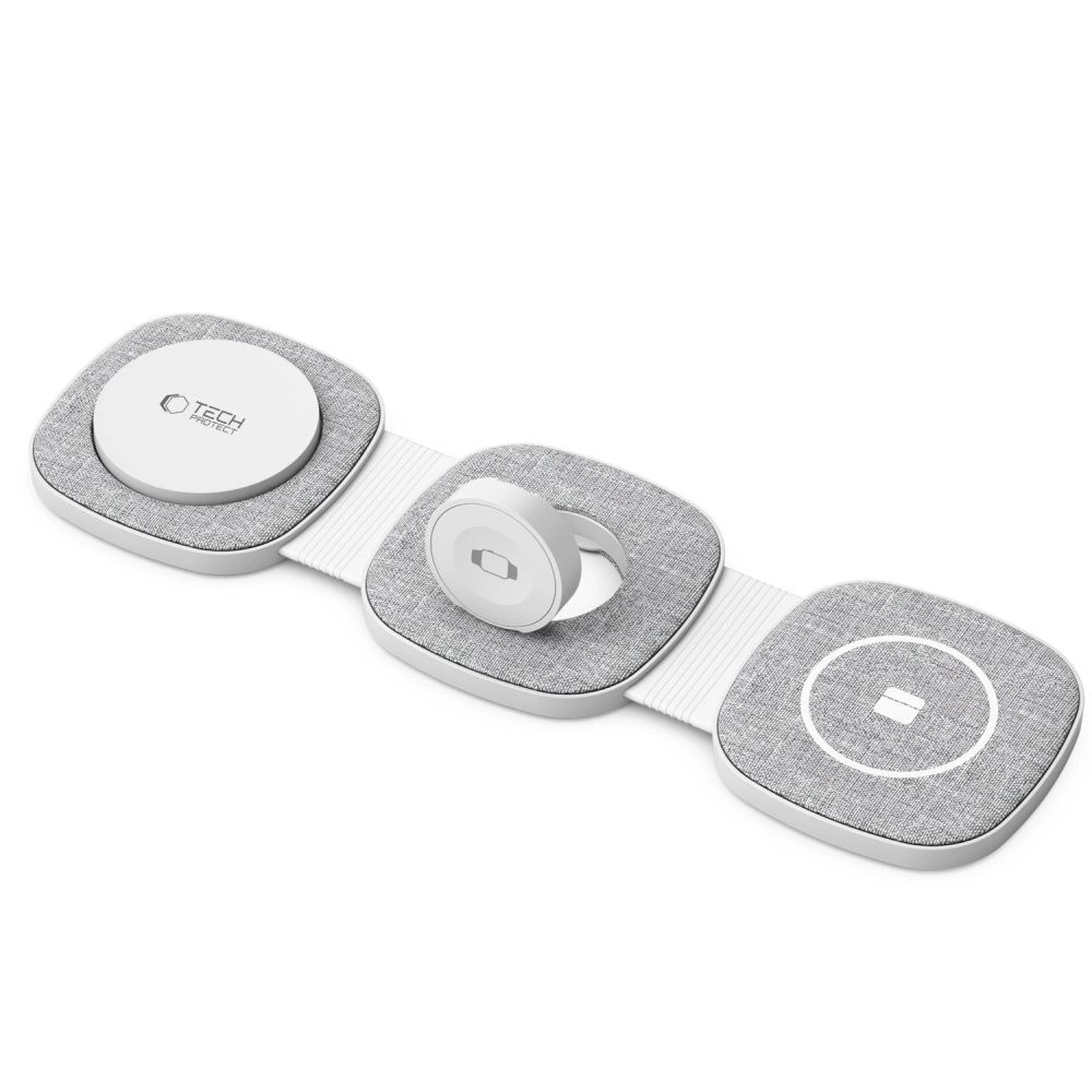 Tech-Protect QI15W-A32 3in1 indukcinis įkroviklis su MagSafe telefonui / Apple Watch / AirPods - pilkas - Image 9