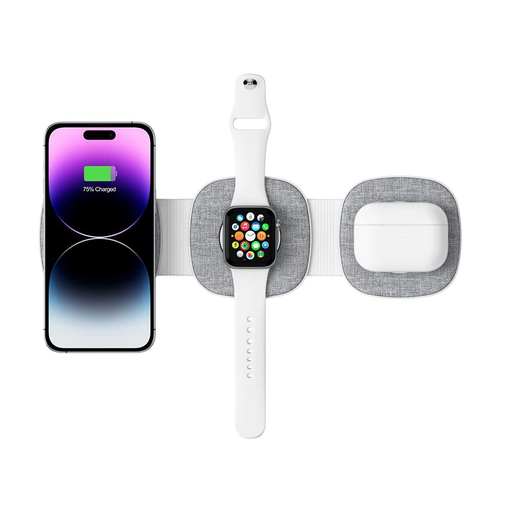 Tech-Protect QI15W-A32 3in1 indukcinis įkroviklis su MagSafe telefonui / Apple Watch / AirPods - pilkas - Image 3