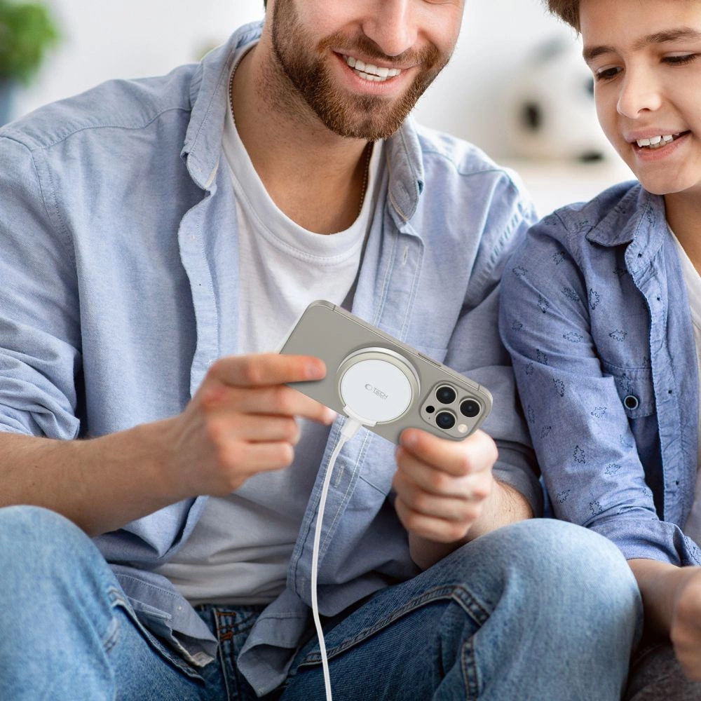 Tech-Protect QI15W-A33 indukcinis įkroviklis su MagSafe ir stovu su USB-A / USB-C kabeliu - baltas - Image 7