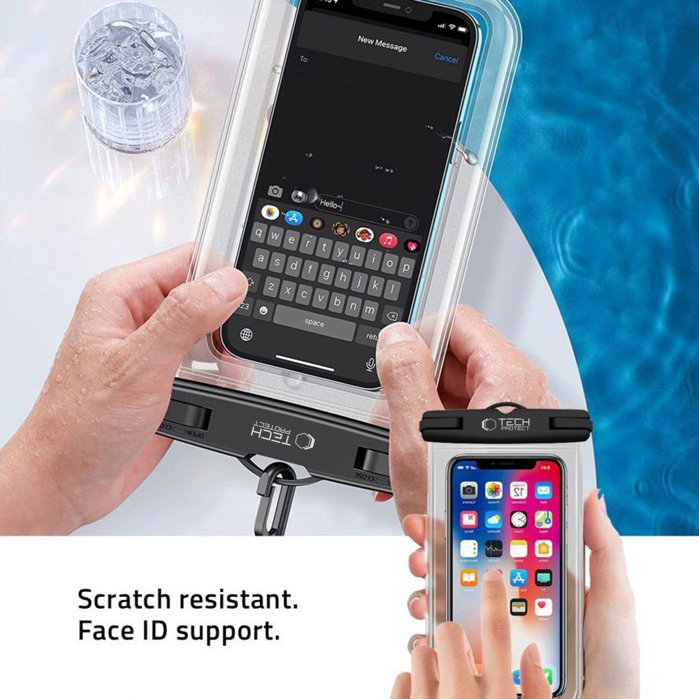 Tech-Protect Waterproof dėklas UWC7 atsparus vandeniui iki 6.9” įrenginiams - juodas ir oranžinis - Image 2