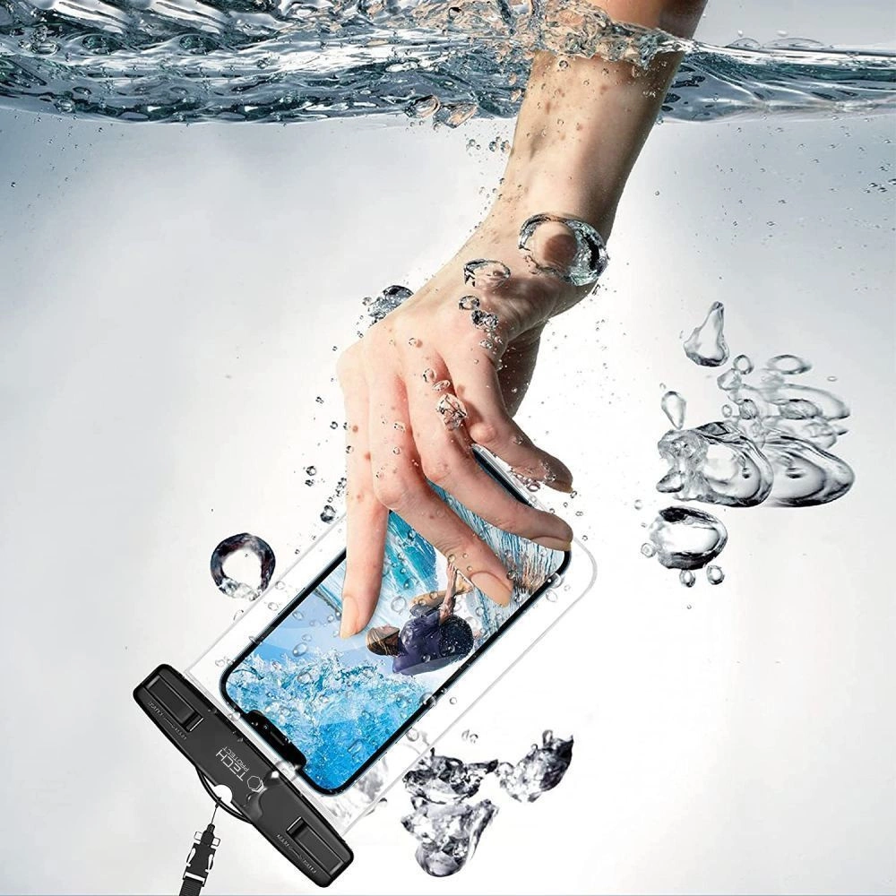 Tech-Protect Waterproof dėklas UWC7 atsparus vandeniui iki 6.9” įrenginiams - juodas ir oranžinis - Image 4