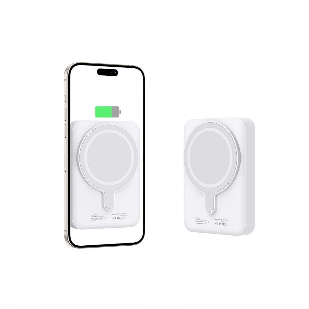 Tech-Protect LifeMag PB11 išorinė baterija su MagSafe 10000mAh 15W USB-C jungtimi - balta + USB-C kabelis - Image 3