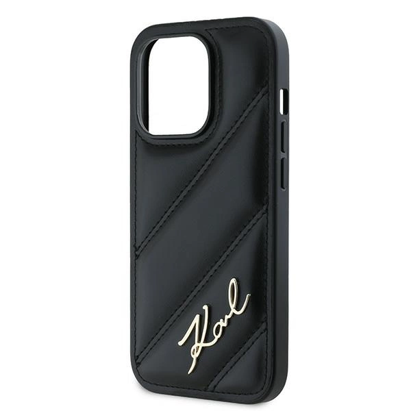 Karl Lagerfeld įstrižai siūtas raštuotas dėklas iPhone 14 Pro - juodas - Image 6