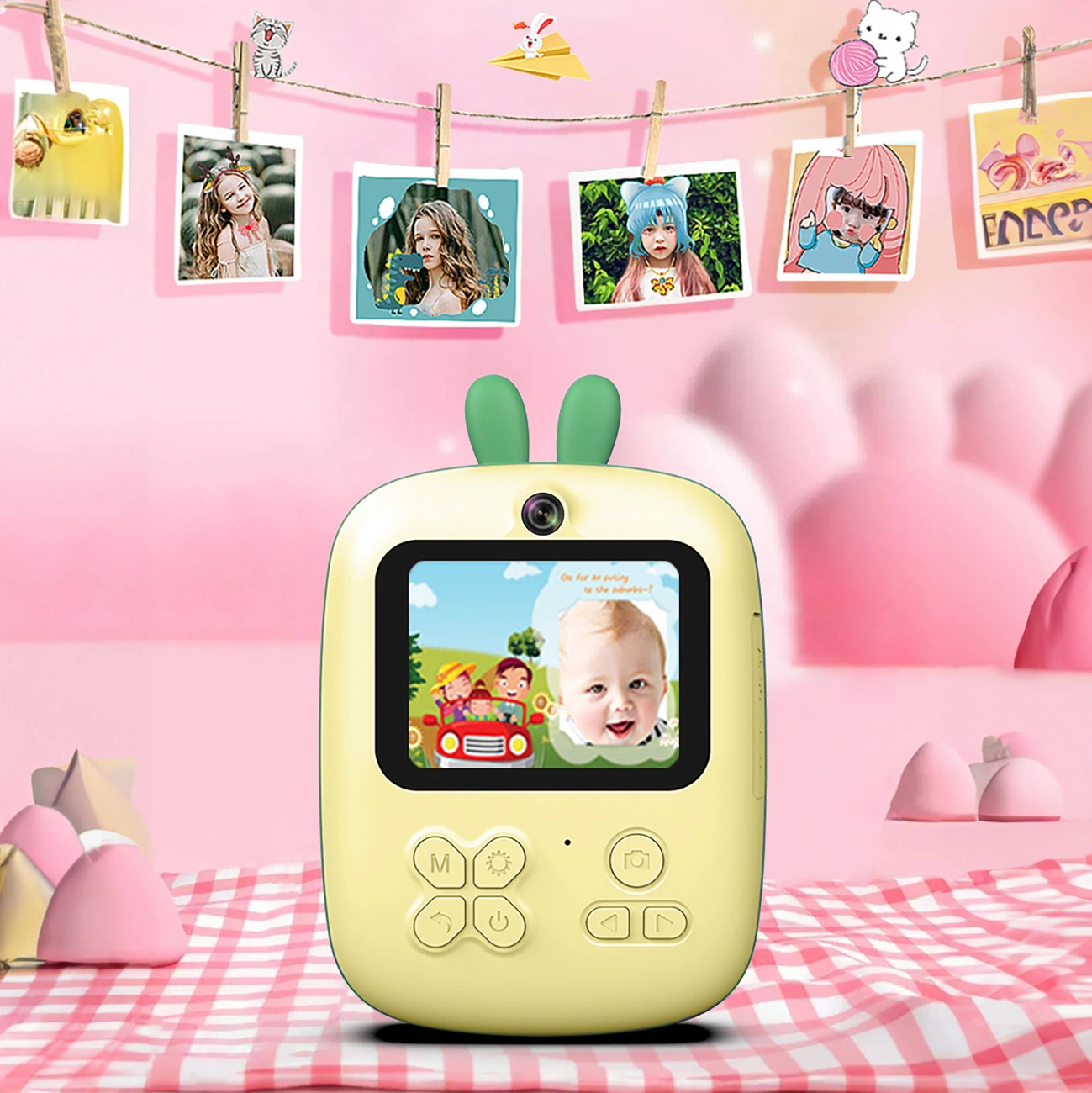 Mini terminis spausdintuvas vaikams su kamera ir filmavimo funkcija - žalias - Image 14