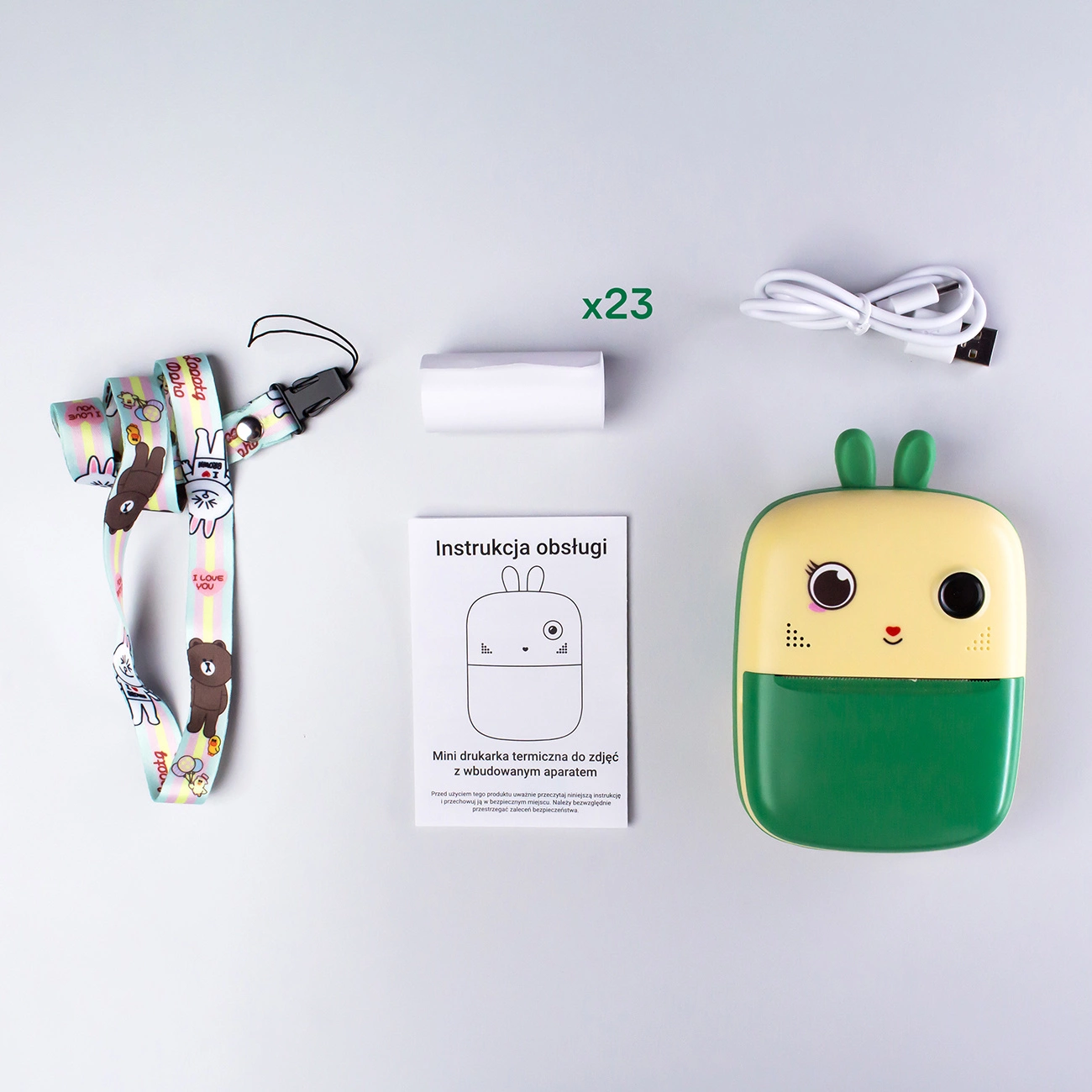 Mini terminis spausdintuvas vaikams su kamera ir filmavimo funkcija - žalias - Image 5