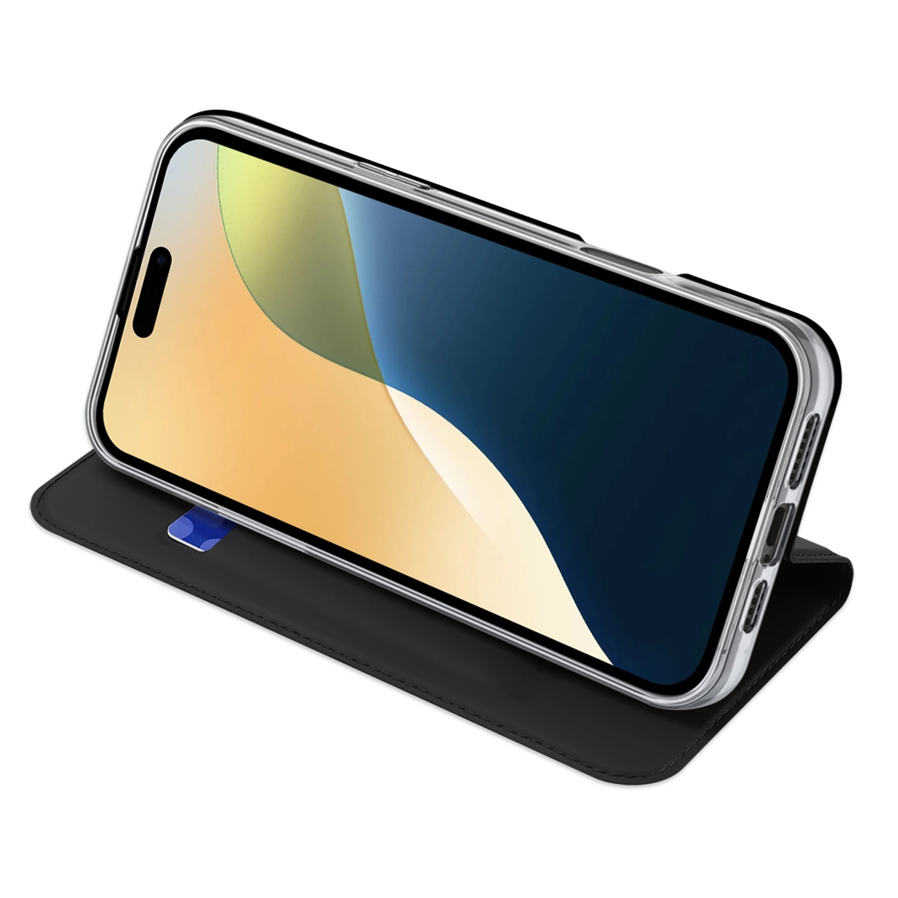 Dux Ducis Skin Pro dėklas iPhone 16 Plus su atverčiamu dangteliu ir kortelių skyriumi – juodas - Image 6